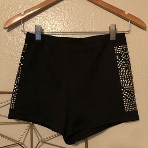 Black Studded Shorts